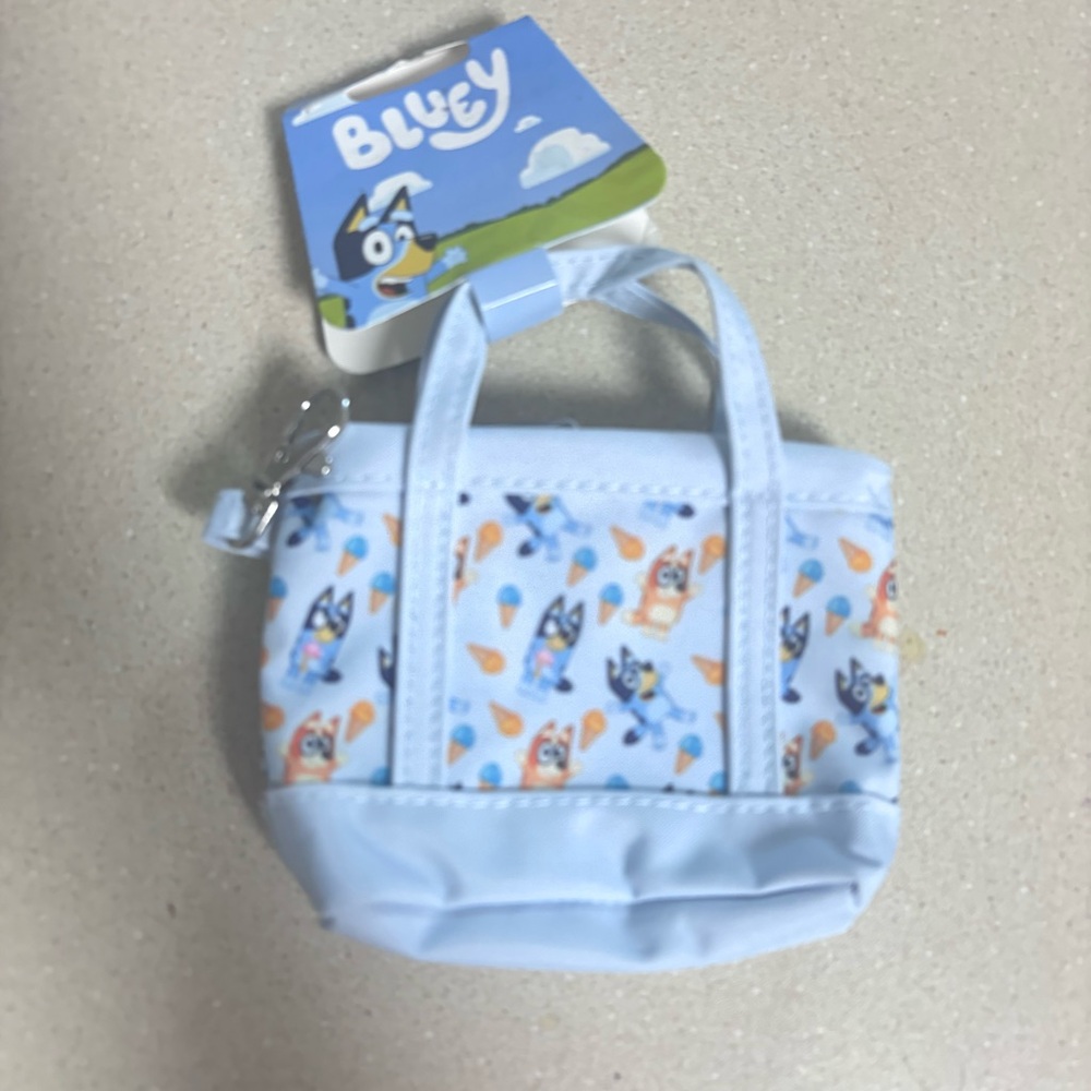 Kids Mini Tote Bag  keychain - Light Blue